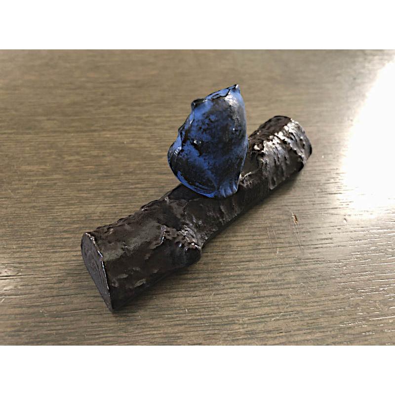 文鎮 / ペーパーウェイト ふくろう 木 【伝統工芸品南部鉄器】 : 筆匠