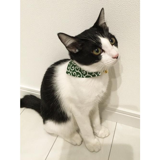 猫 首輪 猫 唐草 リボン バンダナ 安全ベルト ３点セット セーフティーバックル付 ハンドメイド 300 0 猫雑貨 招福 通販 Yahoo ショッピング
