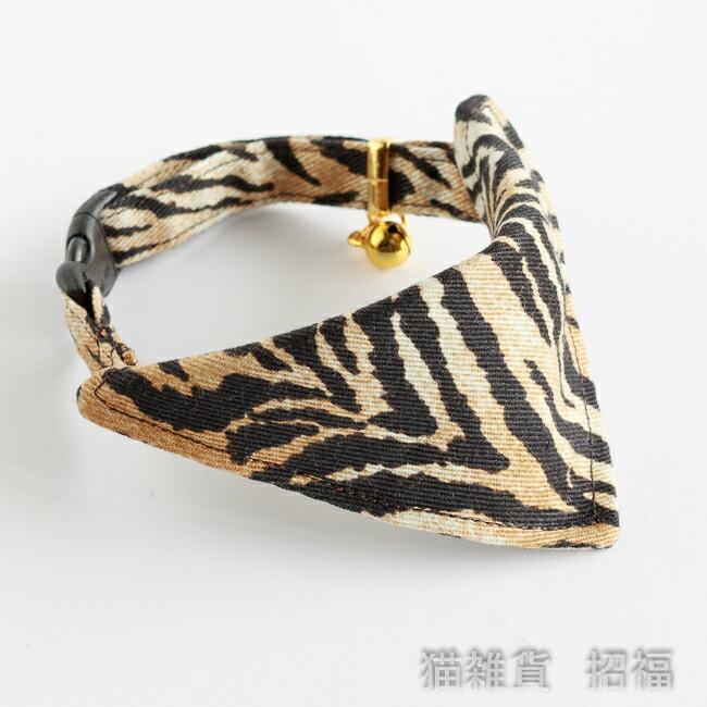 猫 首輪 唐草 コットン セーフティバックル付 緑 バンダナ