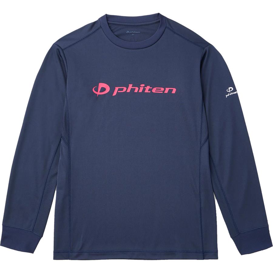 ファイテン Phiten 長袖シャツ M Phiten（ファイテン） Phiten RAKUシャツ 長袖 ネイビー/ピンク M
