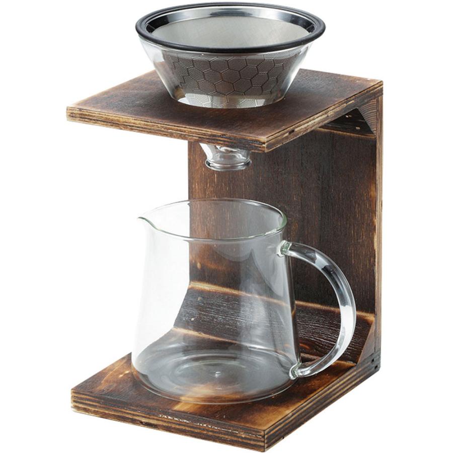 キャプテンスタッグ CAPTAIN STAG アウトドア 珈琲 ドリッパーセット 木製スタンドタイプ コーヒー ドリッパー キャンプ グランピング  UW3521 CAPTAIN STAG（キャプテンスタッグ） 珈琲 ドリッパーセット 木製