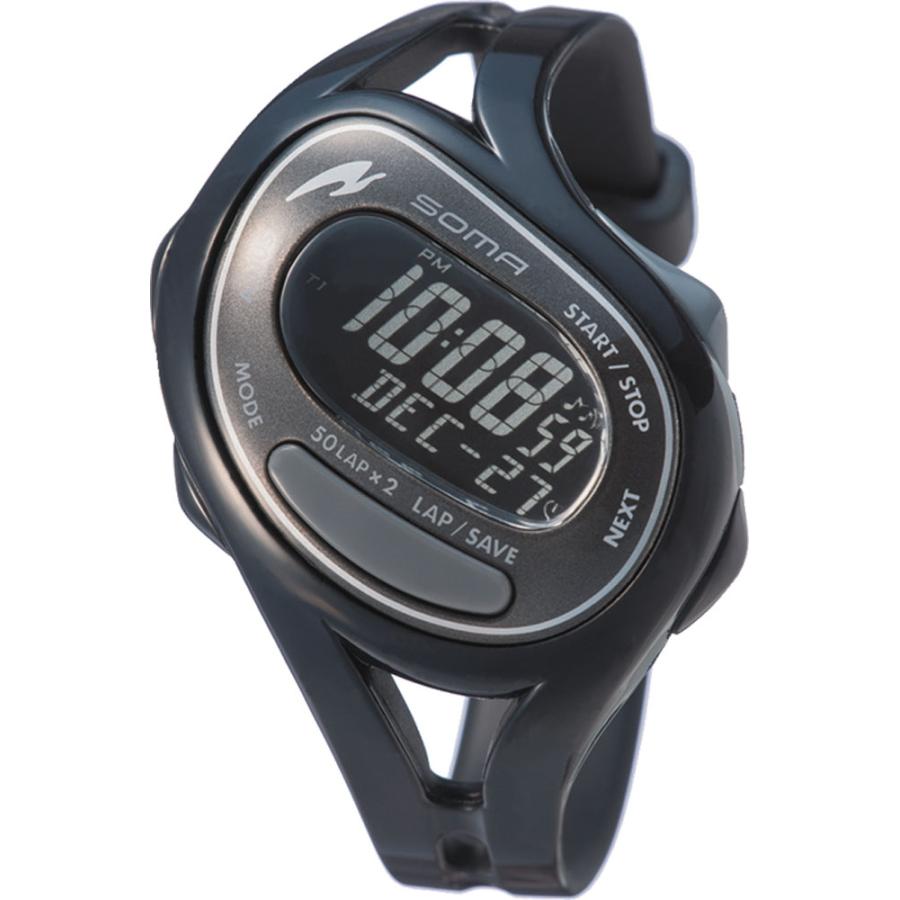 本物保証 ソーマ Soma 男女兼用 ランニングウォッチ Runone 50 ブラック グレイ Dwj