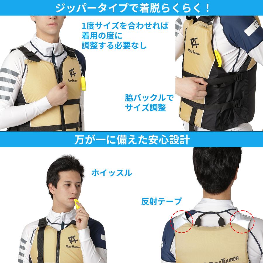 Reef Tourer フローティングベスト Mサイズ 3点セット REEF TOURER リーフツアラー シュノーケリングベスト 大人用 ユニ