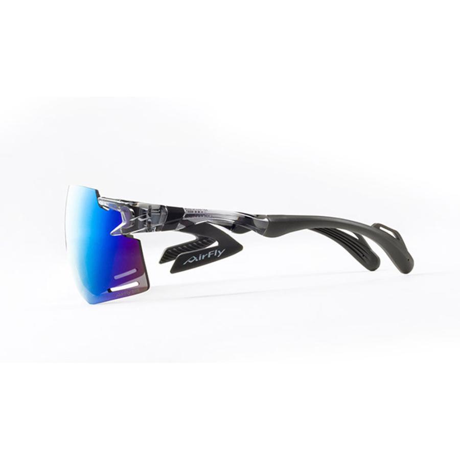 エアフライ Airfly エアフライ Air Fly AF-301 C-34BK ブルーミラーレンズ サングラス 反射防止コート 自転車 熱中症対策 ランニング ブルーライトカ_2