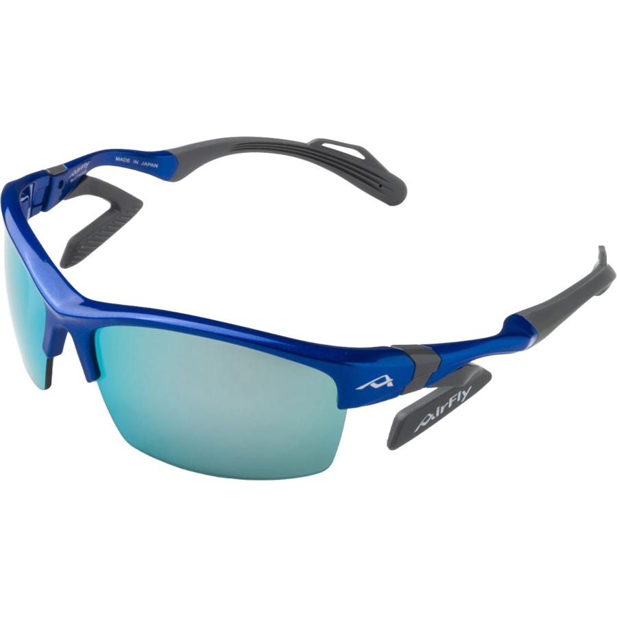 エアフライ Airfly 鼻パッドのないスポーツサングラス AF-303 C-3 ブルー 反射防止 可視光線透過率10 UVカット率99以上 女性 ラウンドシェイプタイプ 熱中症対策  AF303C3 エアフライ Airfly 鼻パッドのないスポーツサングラス AF-303 C-3