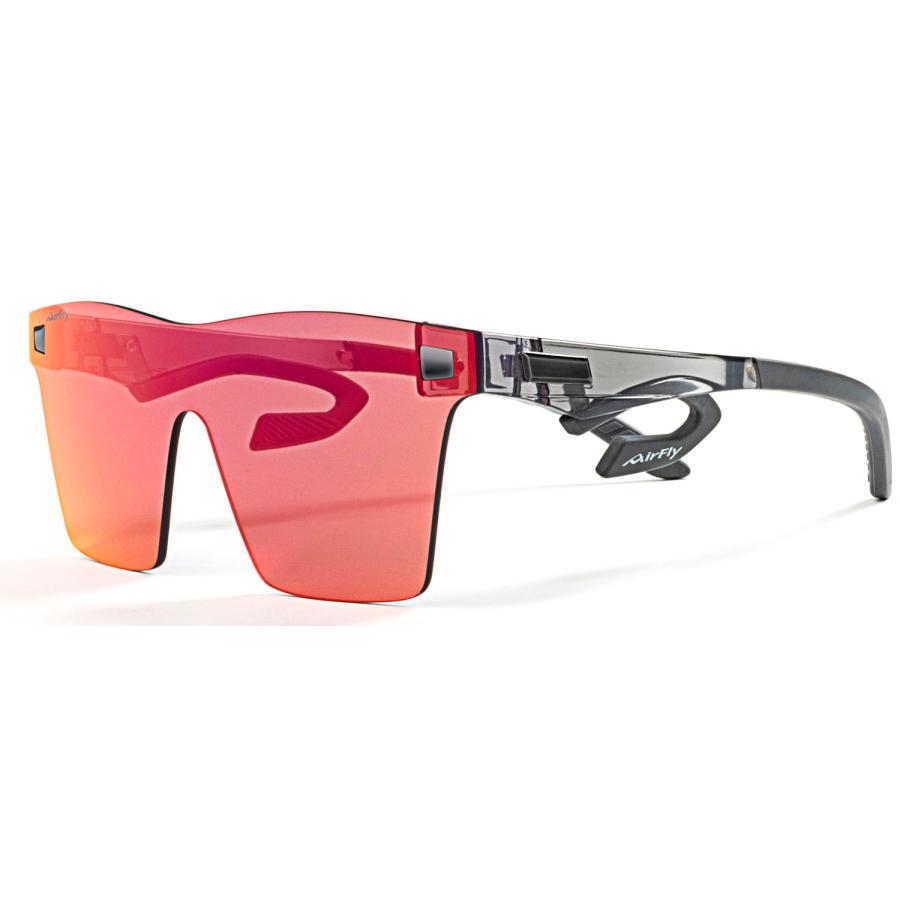 エアフライ Airfly AF-501スポーツカジュアルサングラス偏光レンズ装着モデル クリアーグレー×偏光パープルミラー 世界特許取得 鼻パッド無し 反射光 軽量 熱中症対策 眼鏡  AF501C4 エアフライ Airfly AF-501スポーツカジュアルサングラス偏光レンズ装着
