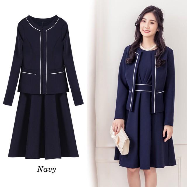 セットアップ 秋 結婚式 コート ワンピース ２点セット バッグ無し 二次会 顔合わせ ワンピース ぽっちゃり 同窓会 服装 七五三 フォーマル スーツ 着痩せ Liust71 シースショップ 通販 Yahoo ショッピング