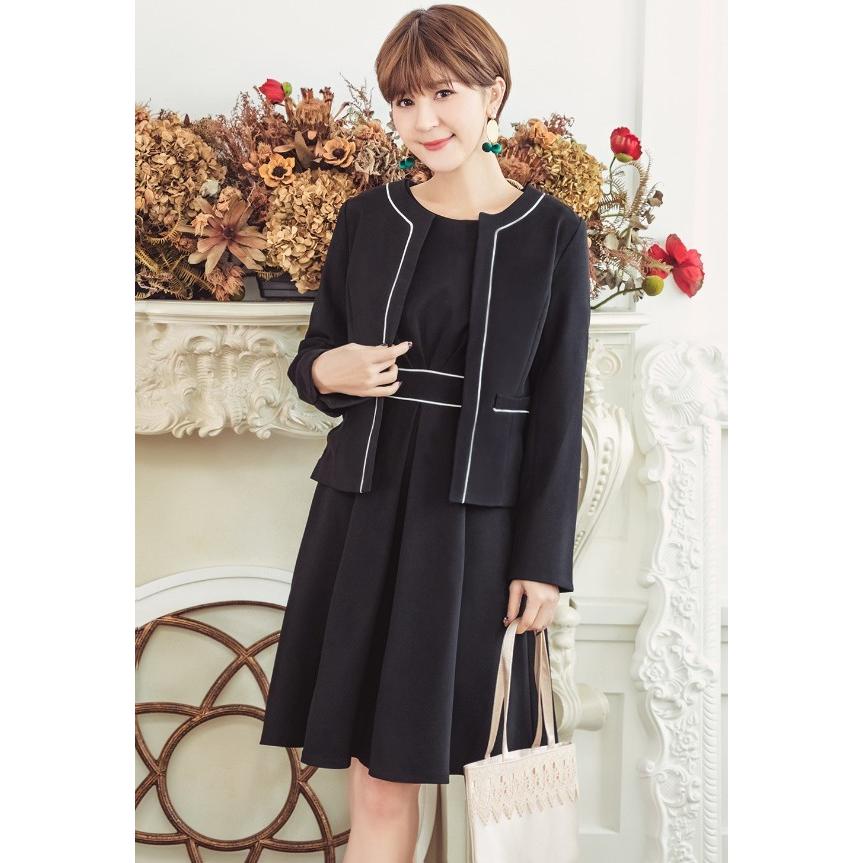 セットアップ 秋 結婚式 コート ワンピース ２点セット バッグ無し 二次会 顔合わせ ワンピース ぽっちゃり 同窓会 服装 七五三 フォーマル スーツ 着痩せ Liust71 シースショップ 通販 Yahoo ショッピング
