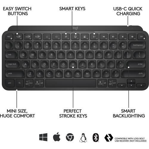 ロジテック Logitech MX KEYS MINI ブラック US配列 920-010475 ロジテック Logitech MX KEYS MINI ブラック US配列 920-010475