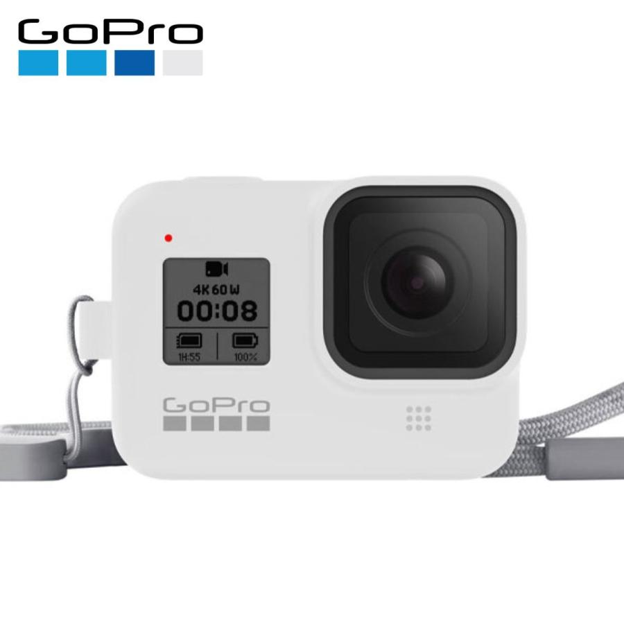 GoPro HERO8 スリーブ ランヤード ホワイト 白 シリコンケース AJSST-002 ゴープロ ヒーロー8 アクセサリー [国内正規品]｜siba-y-store