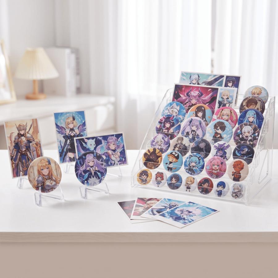 アクリル本舗 缶バッジ ディスプレイスタンド 棚 収納 アクスタ