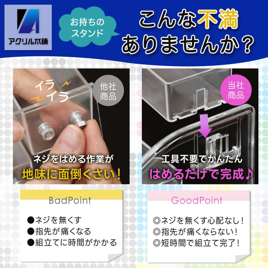 アクリル本舗 缶バッジ ディスプレイスタンド 棚 収納 アクスタ