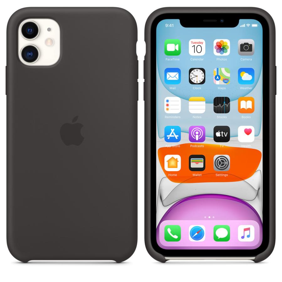 Apple 純正 iPhone11 シリコンケース ブラック 黒 アップル silicone case 並行輸入品 apple純正ケース｜siba-y-store｜02