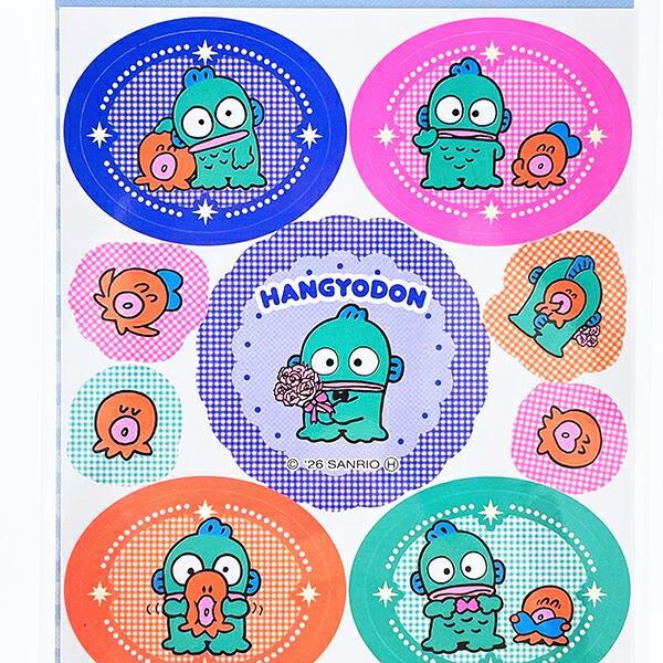 サンスター文具 ハンギョドン 蛍光レトロシール チェック Sanrio 正規