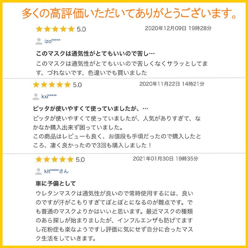 マスク ウレタンマスク ピッタマスク 洗えるマスク 立体 春夏用 蒸れない 蒸れない 5枚組 個包装 布マスク 大きめ 小さめ 黒 ベージュ ピンク｜sibelles｜22