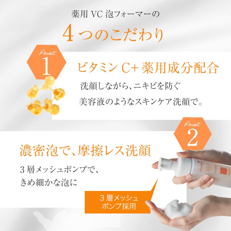 VCシリーズ 薬用VC泡フォーマー 150ml｜にきびを防ぐ泡洗顔 常温保存可