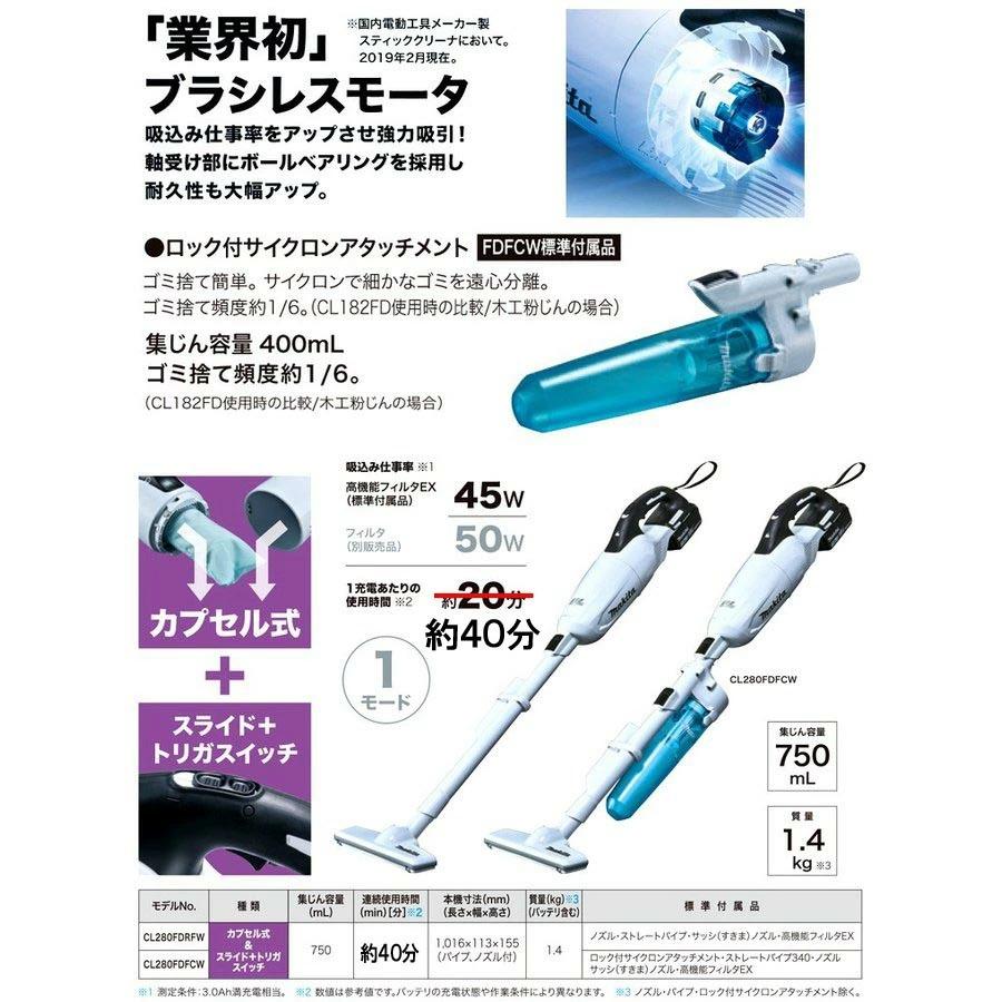 マキタ（makita） 【送料無料】【高容量】サイクロン付□マキタ 充電式