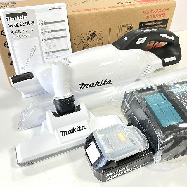 ☆【高容量6.0Ah】マキタ 充電式クリーナーCL284FDZW(白)＋バッテリーBL1860B＋充電器DC18WC ●18V-6.0Ah CL284FD静音充電器SET 新品 (カプセル式)の画像