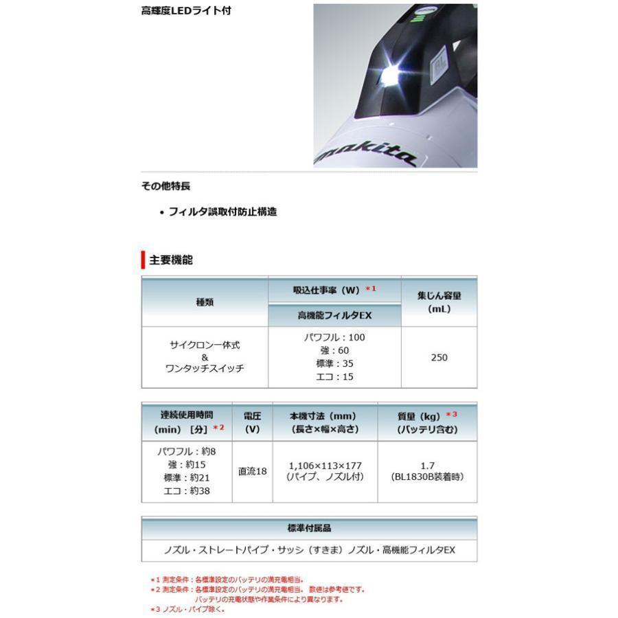 【高容量6.0Ah】■マキタ 充電式クリーナー CL286FDRFW6.0Ah仕様SET 新品 ★CL286FD(白)本体＋バッテリBL1860B＋充電器DC18RFの画像