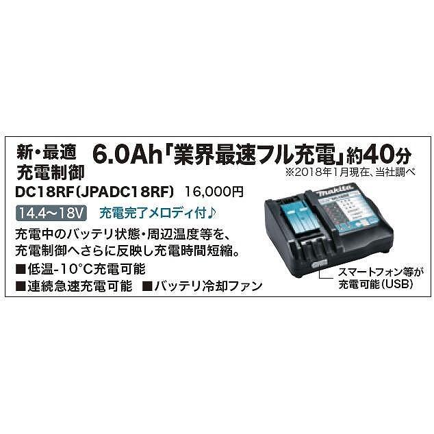 マキタ メロディ付 急速充電器 DC18RF 新品 ●14.4V/18V  国内純正｜sic-kikai｜05