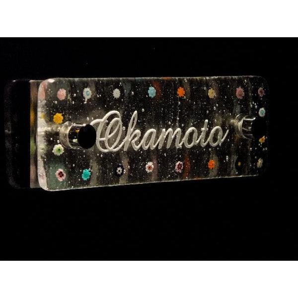 表札 ヴェネチアガラス　マンション表札フラワー　ガラス表札　戸建表札にも　機能門柱表札にも　落ちない文字表札　キュートな表札　個性派表札 |  | 02