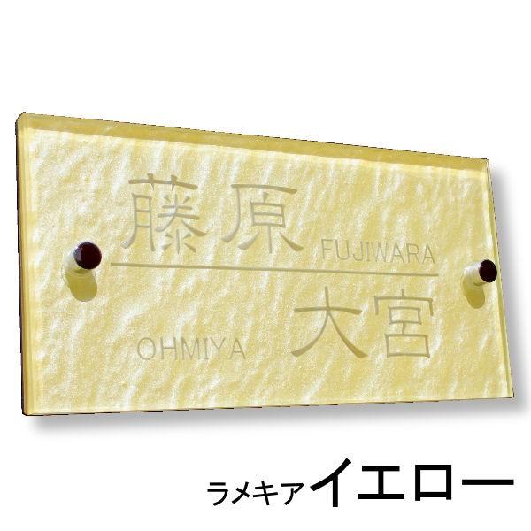 表札 ガラス表札ラメキア200x100mm　ステンレス背板付　個性派表札　波打つガラス表札　格安表札　激安表札　スタイリッシュ表札　お洒落表札 |  | 03