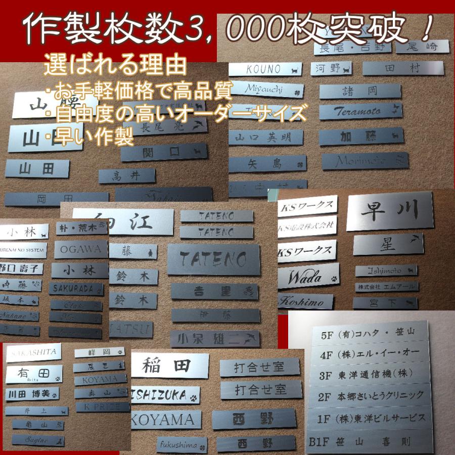 表札 ポスト用 ステンレス 調 ネームプレート オーダーサイズ 表札 ポスト用 ステンレス 調 ネームプレート オーダーサイズ