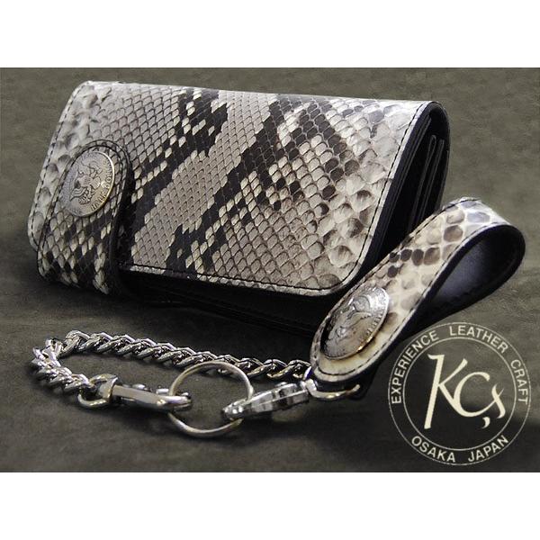 KC,s ライダース ウォレット パイソン /蛇革長財布 送料無料 メンズ 革 レザー 財布 さいふ・財布・ウォレット・wallet/saifu本革 パイソン | KC,s