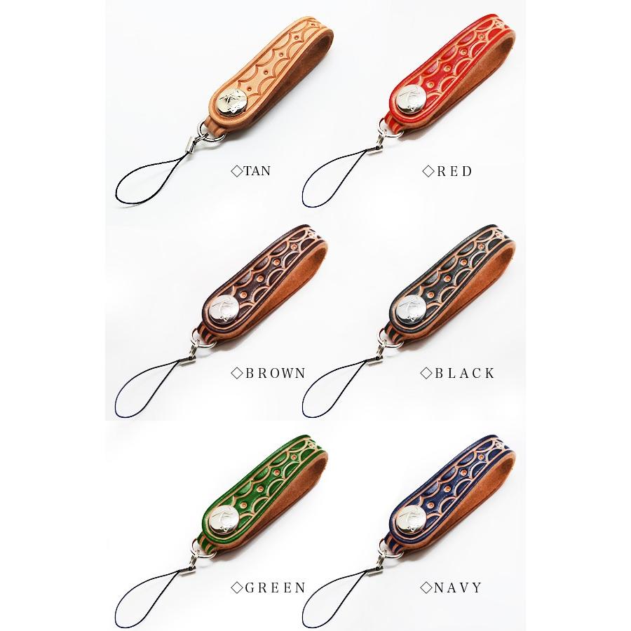 KC,s レザー 携帯電話ストラップ 本革ハンドスタンプ フック/モバイルストラップ 送料無料 メンズ レディース 革 レザー 携帯電話 au docomo softbank | KC,s | 02