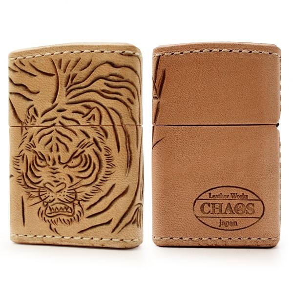 革巻きジッポー 送料無料 CHAOS タイガークラフト レザーZIPPO ハンドメイドジャパン 日本製 虎 ライター 人気 ブランド 和柄 | ZIPPO | 01