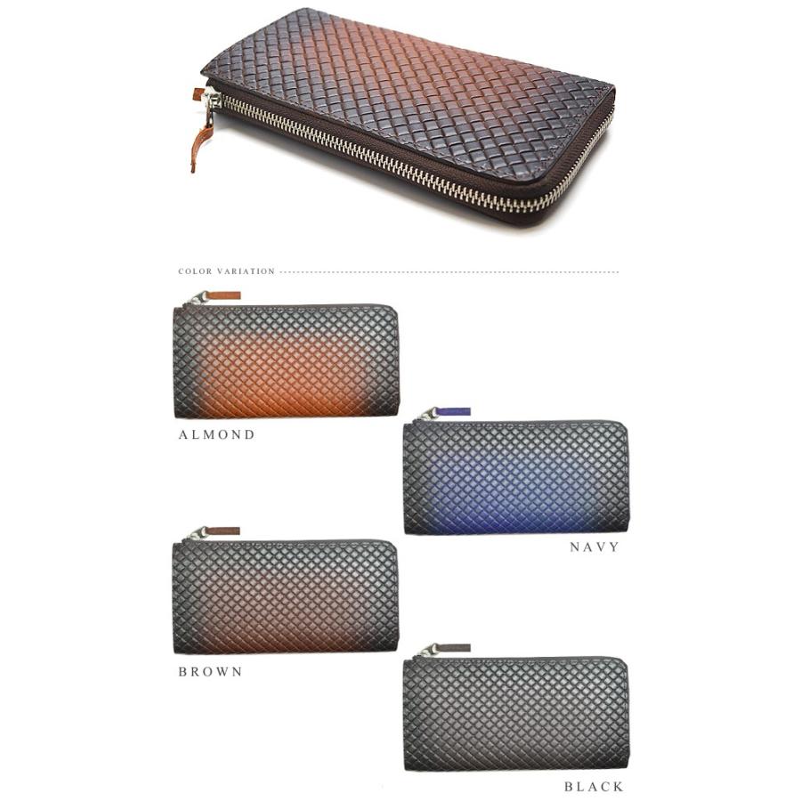 長財布 メンズ 送料無料 ソルト＆シュガー ブロックスタンプ グラデーション ウォレット ラウンドファスナー L字ファスナー ロングウォレット 牛革 長 |  | 02