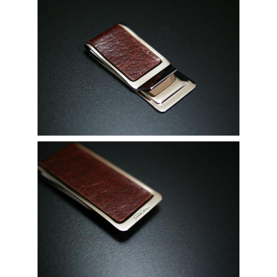 ブランド SAROME サロメ マネークリップ 札バサミ シルバー ダークブラウンレザー 豚革 ピッグレザー メンズ レディース カジュアル コレクション アクセサリー |  | 01