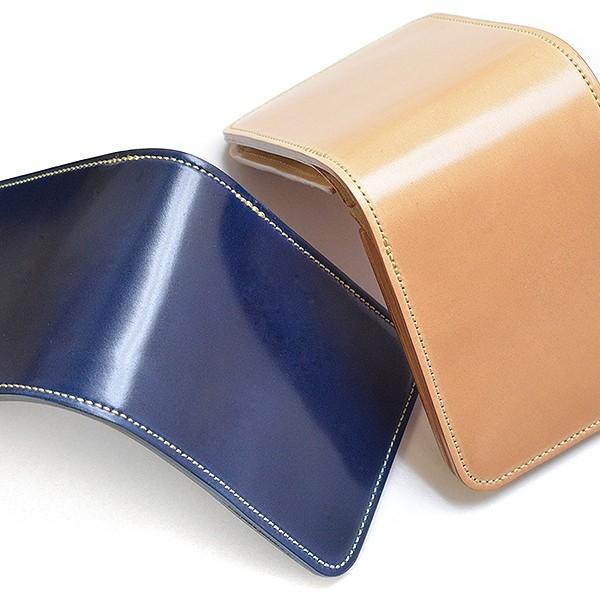 二つ折り財布 メンズ コードバン× 栃木レザーAAランク 新喜皮革製コードバン 馬革 日本製 牛 手作り |  | 02