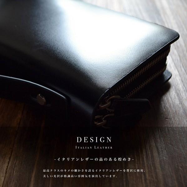 セカンドバッグ【送料無料】LANZA ランザ イタリア製 カウハイドレザー ダブルファスナーセカンドバッグ メンズ 本革 牛革 冠婚葬祭 カバン 鞄 かばん LA-001 |  | 02