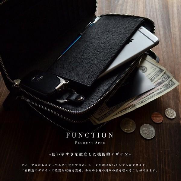 セカンドバッグ【送料無料】LANZA ランザ イタリア製 カウハイドレザー ダブルファスナーセカンドバッグ メンズ 本革 牛革 冠婚葬祭 カバン 鞄 かばん LA-001 |  | 03