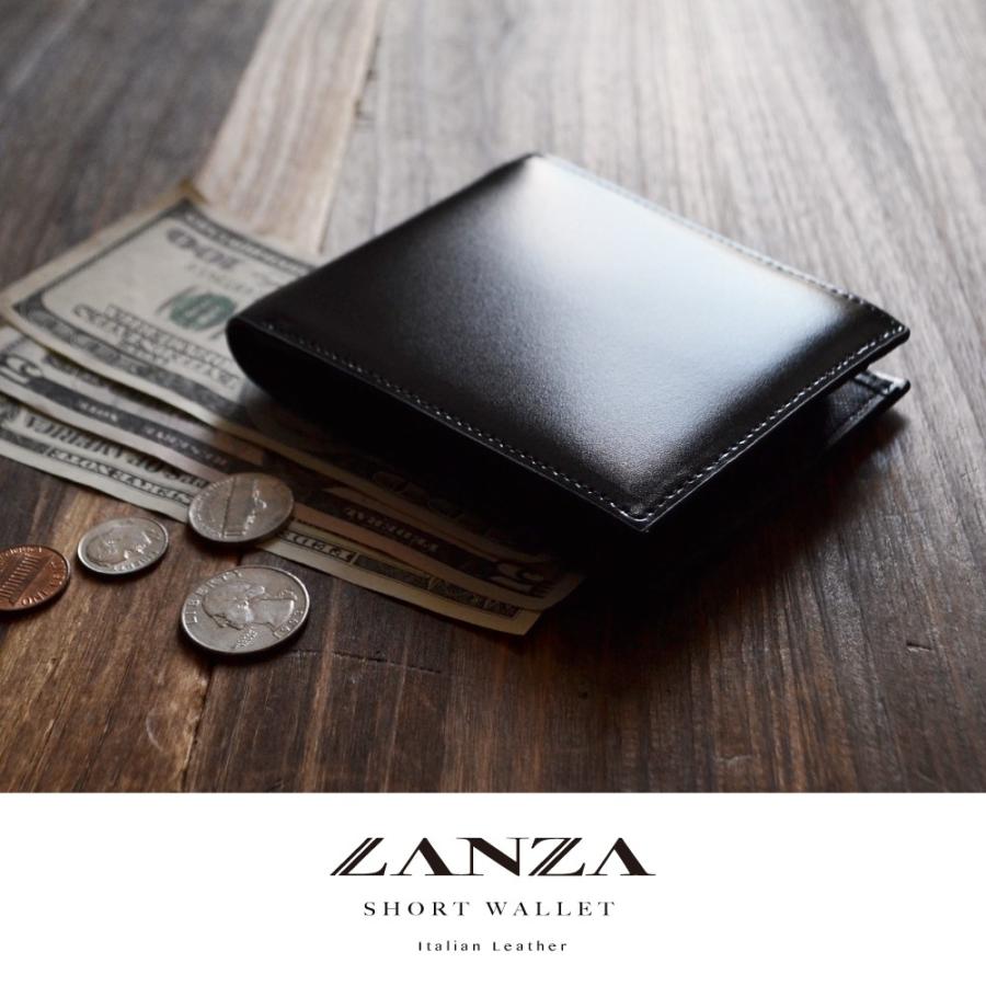 二つ折り財布【送料無料】LANZA ランザ 人気 ブランド メンズ レディース 短財布 ショートウォレット イタリア製カウハイドレザー 折財布 本革 牛革 LA-004 |  | 01