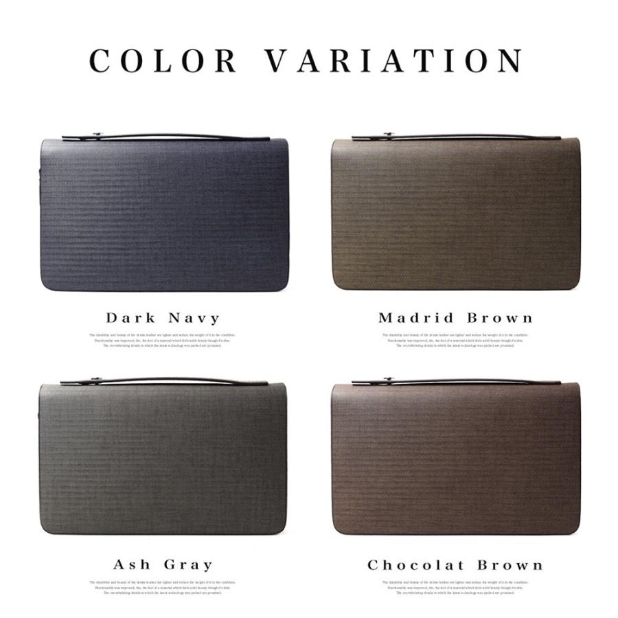 セカンドバッグ【送料無料】LANZA ランザ スペイン製デニムレザー ダブルファスナー セカンドバッグ 鞄 かばん カバン メンズ 牛革 牛皮 革 皮  人気  D-001 |  | 05