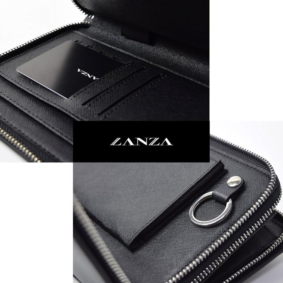 セカンドバッグ メンズ 革【送料無料】LANZA ランザ スペイン製グラフィットレザー メンズ ダブルファスナー セカンドバック ビジネスフォーマルG-001 |  | 03
