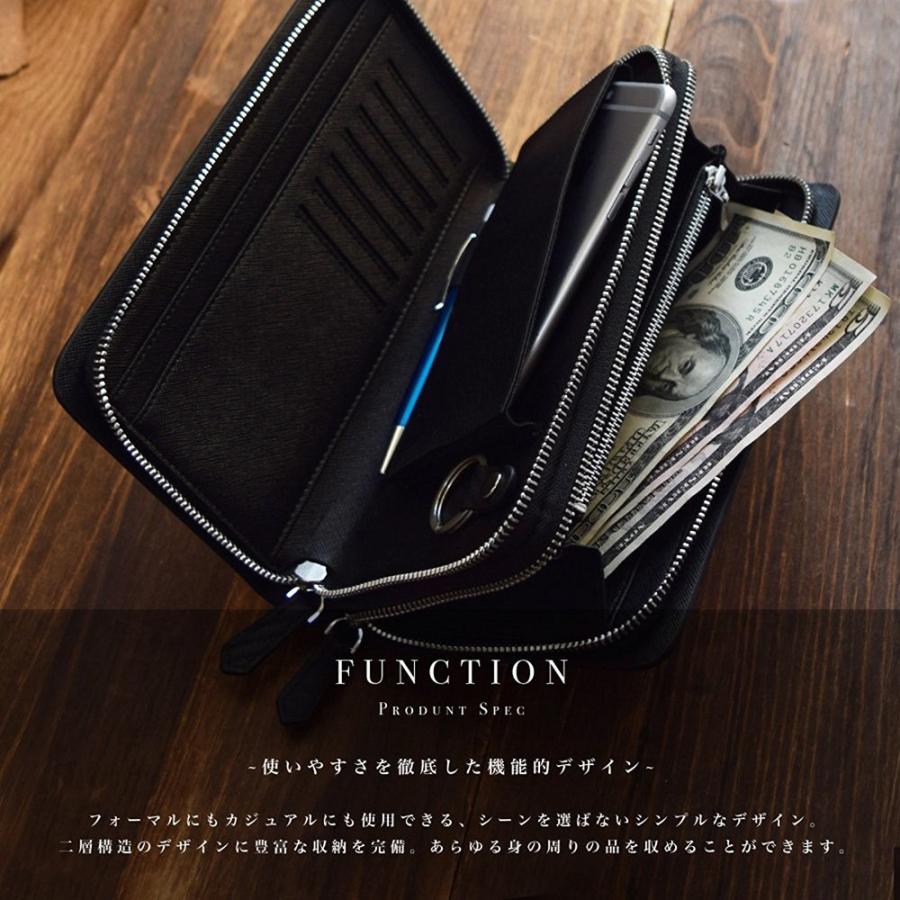 セカンドバッグ メンズ 革【送料無料】LANZA ランザ イタリア製カーボンレザー メンズ ダブルファスナー 撥水 かばん カバン セカンドバック 旅行 C-001 |  | 03