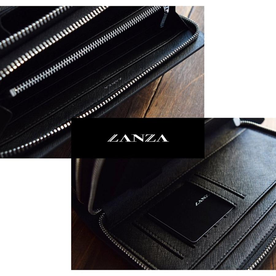 セカンドバッグ メンズ 革【送料無料】LANZA ランザ イタリア製カーボンレザー メンズ ダブルファスナー 撥水 かばん カバン セカンドバック 旅行 C-001 |  | 04