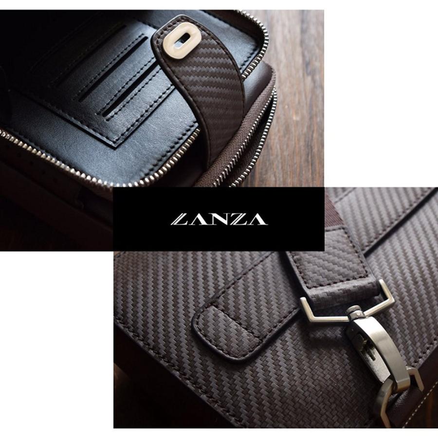 ボディバッグ【送料無料】LANZA ランザ 人気 ブランド グラフィットカーボンレザー ワンショルダーバッグ バッグ 鞄 カバン かばん メンズ GC-010 |  | 03