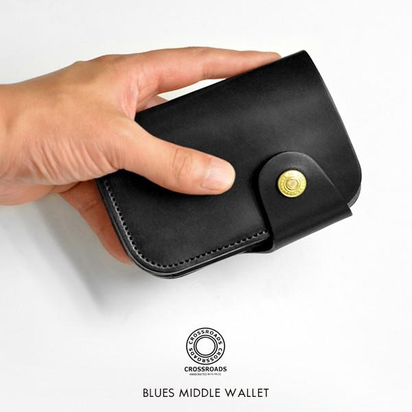 ミドルウォレット メンズ レザー ブランド CROSS ROADS クロスロード【送料無料】ブルース ミドルウォレット 栃木レザー 牛革 牛皮 日本製 | 