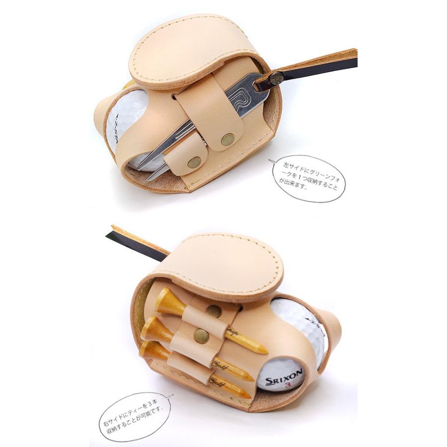 ヌメ革 ゴルフボールホルダー ゴルフ ケース ボールケース メンズ レディース ホルダー 本革 ポーチ 収納ケース ボール グリーンフォーク コンペ 景品 日本製 |  | 02