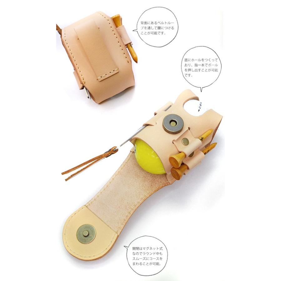ヌメ革 ゴルフボールホルダー ゴルフ ケース ボールケース メンズ レディース ホルダー 本革 ポーチ 収納ケース ボール グリーンフォーク コンペ 景品 日本製 |  | 03