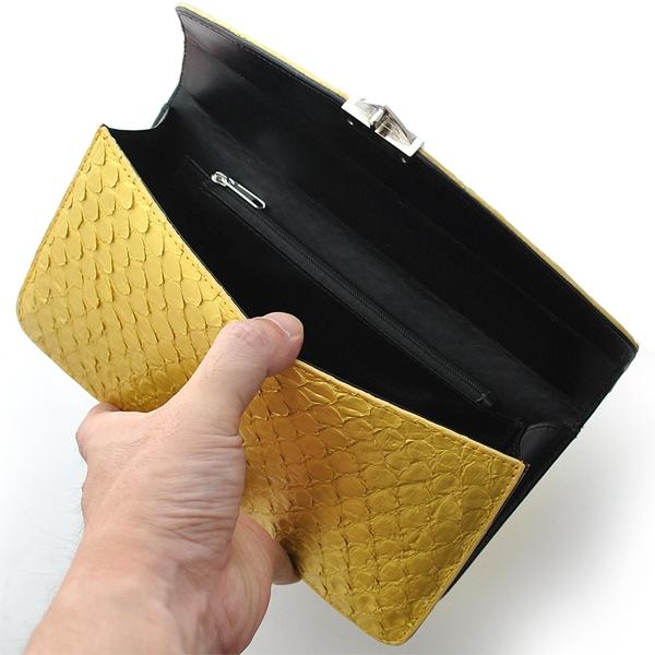 セカンドバッグ メンズ パイソン バッグ 鞄 カバン クラッチバッグ【送料無料】NO.2605 錦蛇革 ニシキヘビ かっこいい カジュアル ビジネス |  | 02