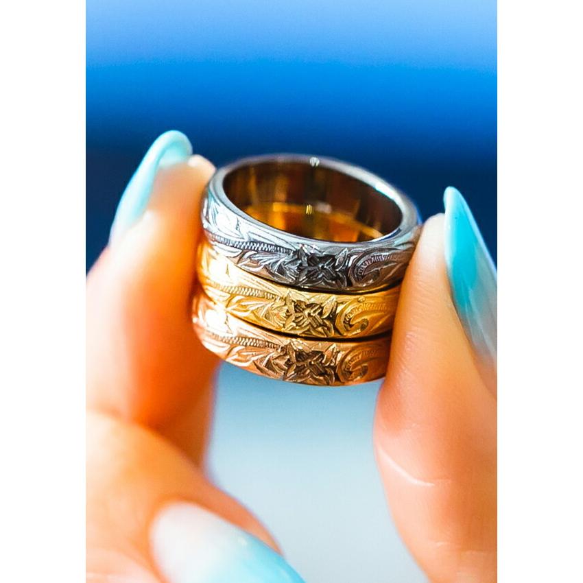 アクエリアス リング 指輪  ステンレスリング マリッジリング ペアリングにも 大人可愛い シンプル 金属アレルギー ジュエリー 男女兼用 |  | 02