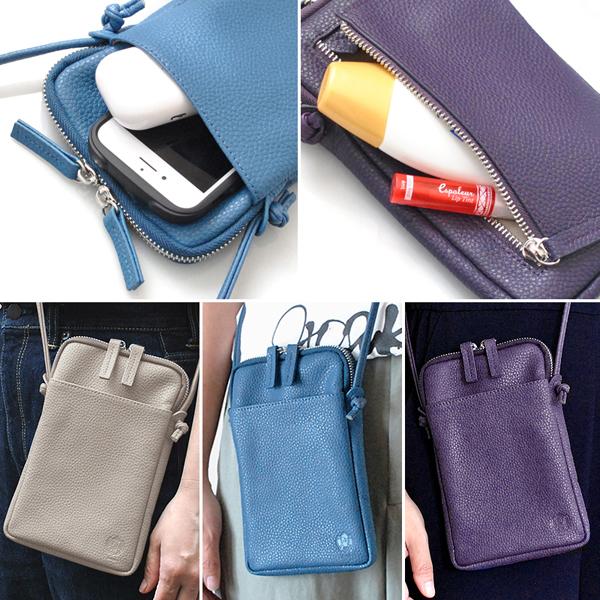 スマートポシェット サコッシュ ポーチ ミニバッグ サブバッグ バッグインバッグ MOMO バック かばん 鞄 レザー 本革 スマホポーチ スマートフォン収納 |  | 03