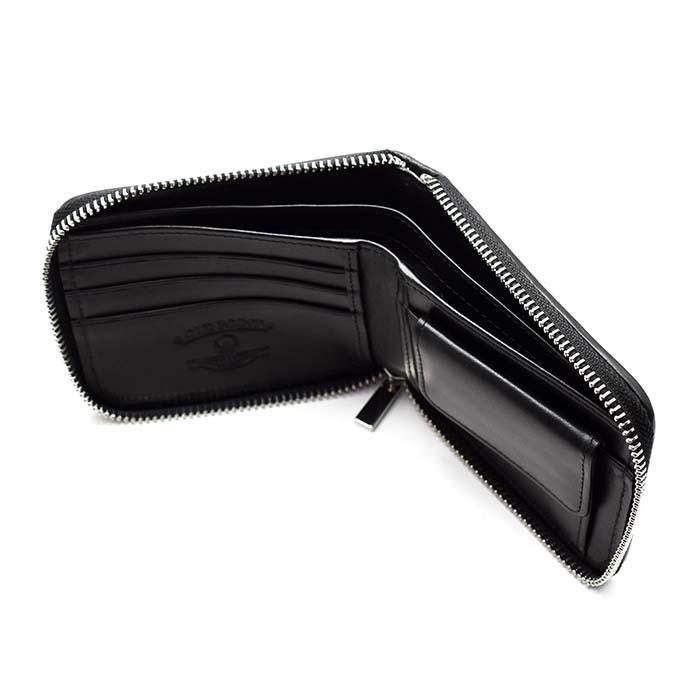 二つ折り財布 メンズ 財布 エイ革 ラウンドファスナー ショートウォレット スティングレイ 9カラー OLD POINT |  | 04