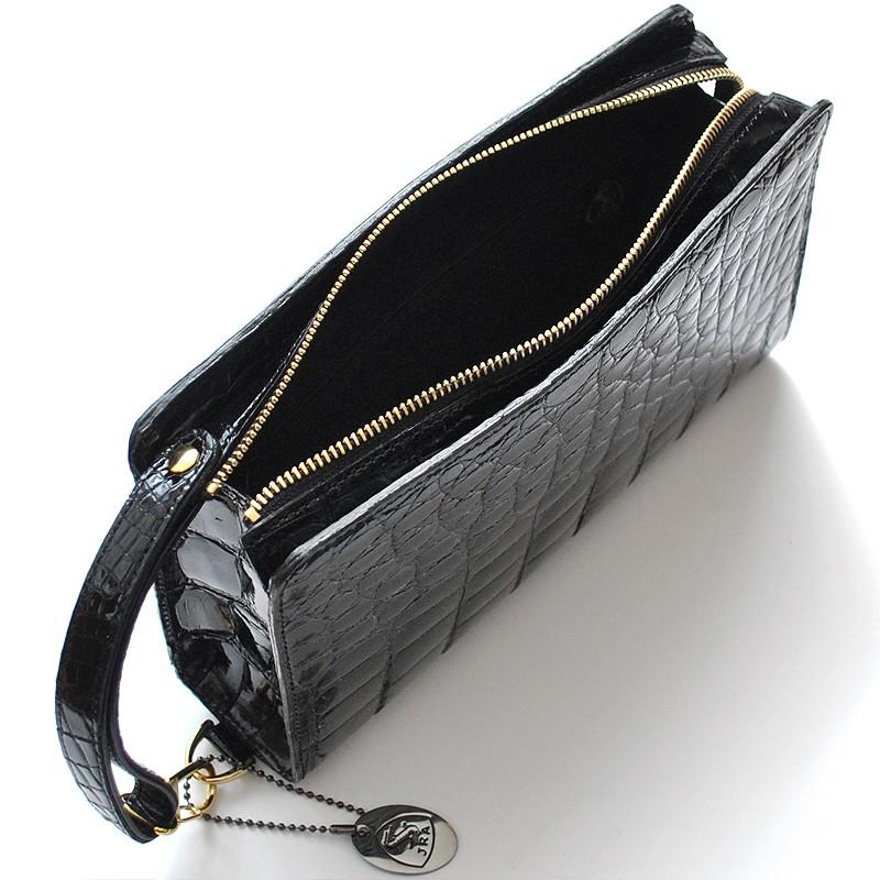 セカンドバッグ メンズ BAG 高級 皮革 クラッチバック ブラック ワニ 鰐 クロコ クロコダイル 爬虫類 かっこいい カジュアル フォーマル ビジネス シンプル|side7|03