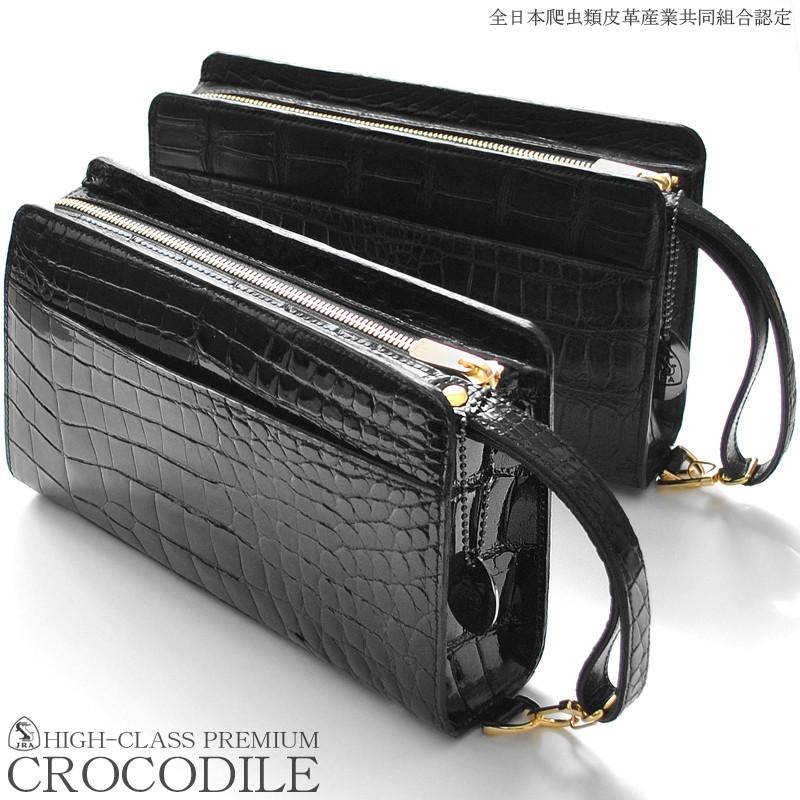 セカンドバッグ メンズ BAG 高級 皮革 クラッチバック ブラック ワニ 鰐 クロコ クロコダイル 爬虫類 かっこいい カジュアル フォーマル ビジネス シンプル|side7|07